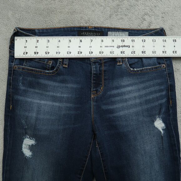 Aeropostale Jegging Jeans Women's Size 6R Blue Low-Rise 27.5" Inseam Distressed - Picture 16 of 16